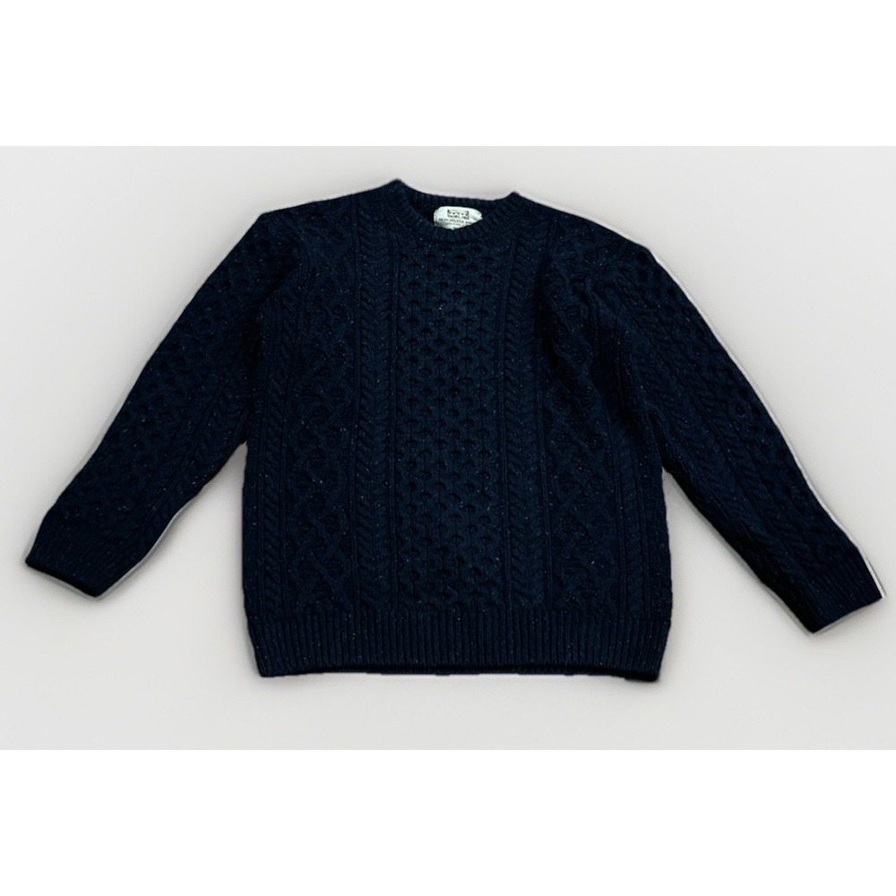 Aran Sweater Market Ireland Wool Cashmere Crewneck Fisherman Knit Sweater L